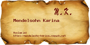 Mendelsohn Karina névjegykártya